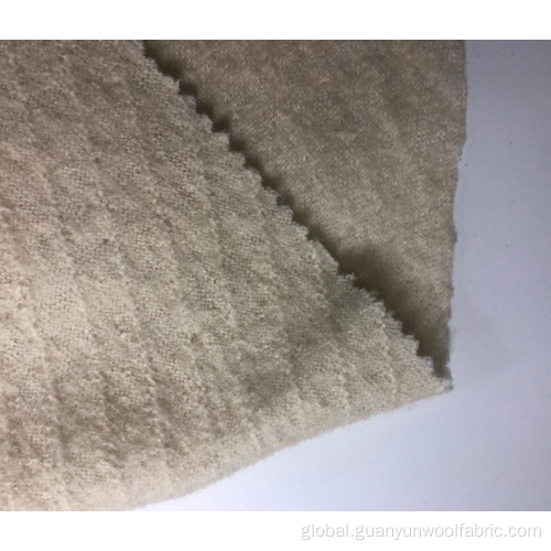 Knit Woolen Fabric wool polyester twill blend boucle look twill fabric Supplier